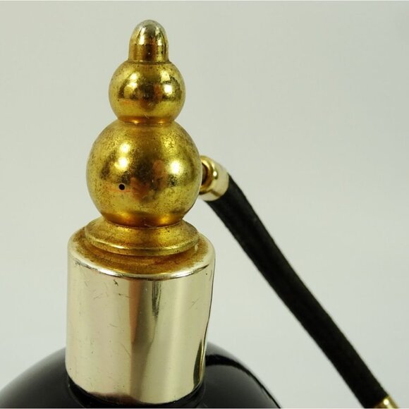 Vintage Black Perfume Bottle (empty) with Bulb Atomizer & Tassel Vanity Decor - Picture 6 of 9
